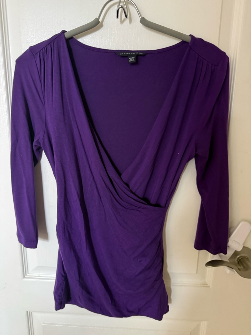Banana Republic Deep Purple Surplice Wrap Top